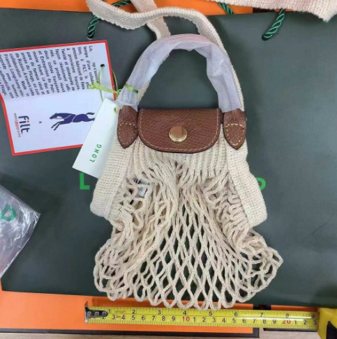 Bolso Tejido Mini Canasta con Correa Bandolera para Mujer