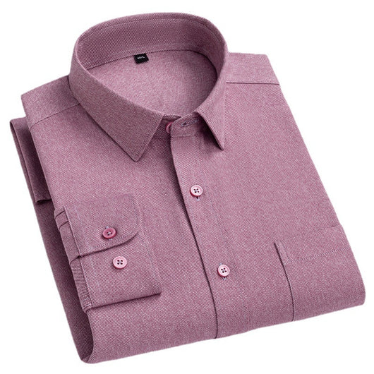 Camisa Ejecutiva Manga Larga Color Sólido con Bolsillo - Image 4