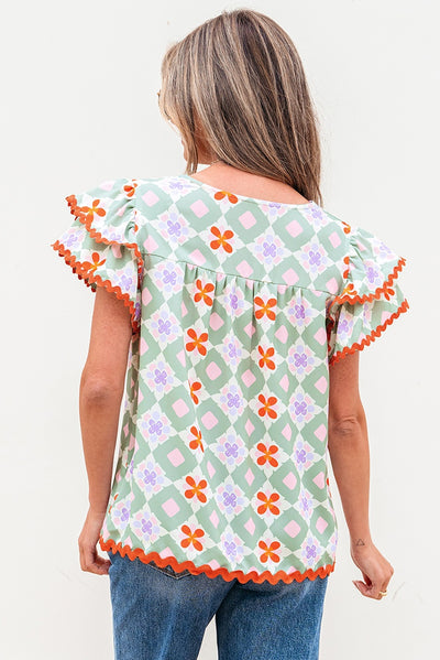 Blusa Chifón Estampado Geométrico Multicolor para Mujer - Image 18