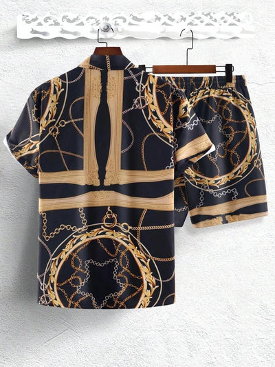 Conjunto de Lujo Cadena Dorada con Impresión 3D Digital - Image 10