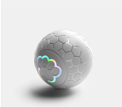 Orange electric intelligent remote control ball with a multicolor light-up paw print and hexagonal texture. - Image 12