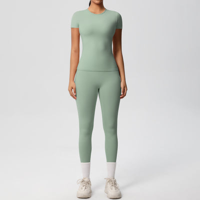Conjunto Deportivo Mujer: Playera y Pantalón Yoga Cintura Alta - Image 31