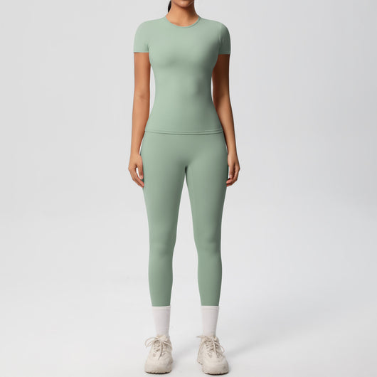 Conjunto Deportivo Mujer: Playera y Pantalón Yoga Cintura Alta - Image 31