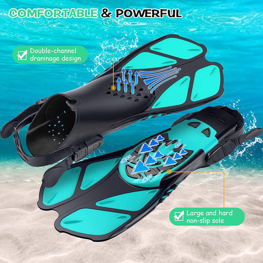 Aletas Cortas de Alta Elasticidad para Snorkel - Hombre y Mujer Ajustables - Image 6