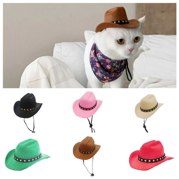 Sombrero Vaquero con Estrella de Cinco Puntas para Mascotas