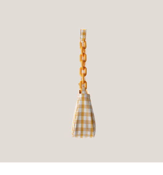 Bolso Baguette de Cuero con Cadena Lattice - Image 3