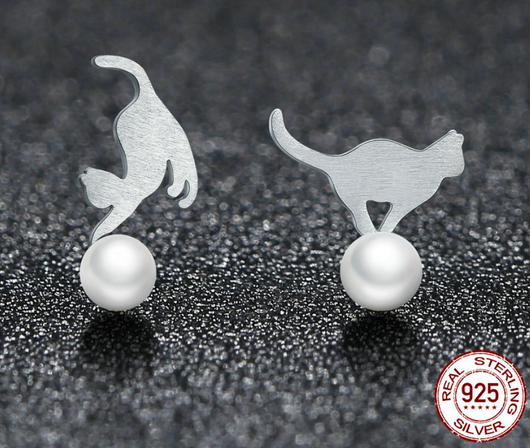 Aretes de Perla Cepillados Estilo Coreano Hipoalergénicos
