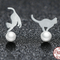 Aretes de Perla Cepillados Estilo Coreano Hipoalergénicos