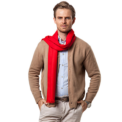 Bufanda Reversible de Terciopelo para Hombre con Borlas - Image 3