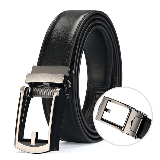 Cinturón de Cuero Doble Capa con Hebilla Automática para Hombre - Image 17