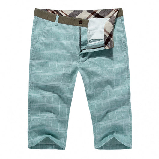 Pantalones Capri de Algodón y Lino a Cuadros - Image 18