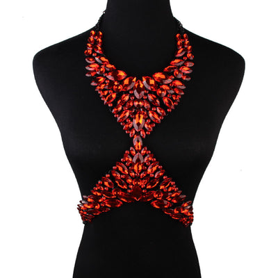 Collar de Diamantes y Cristales Brillantes - Diseño Versátil de Lujo