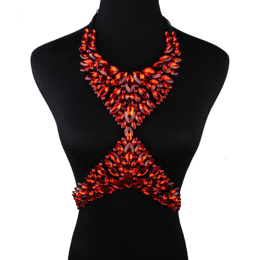 Collar de Diamantes y Cristales Brillantes - Diseño Versátil de Lujo