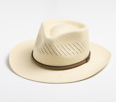 Sombrero Jazz de Paja con Cinta Rayada y Ala Plana - Image 23