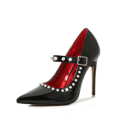 Tacones Stiletto Puntiagudos de 12cm con Perlas - Zapatos de Lujo - Image 4