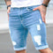 Shorts Denim Azul Verano con Diseño Multi-Perforado