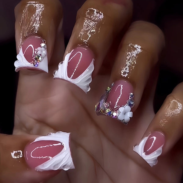 Uñas Postizas Removibles Pico de Pato Cortas