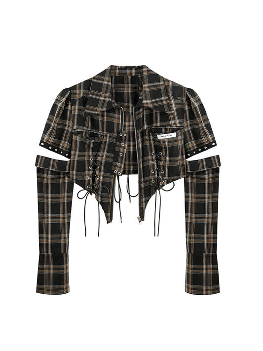 Camisa Cuadriculada Retro French Chic - Diseño Sofisticado para Otoño - Image 2
