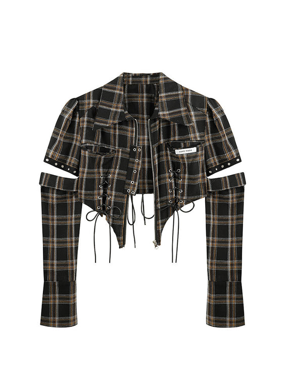 Camisa Cuadriculada Retro French Chic - Diseño Sofisticado para Otoño