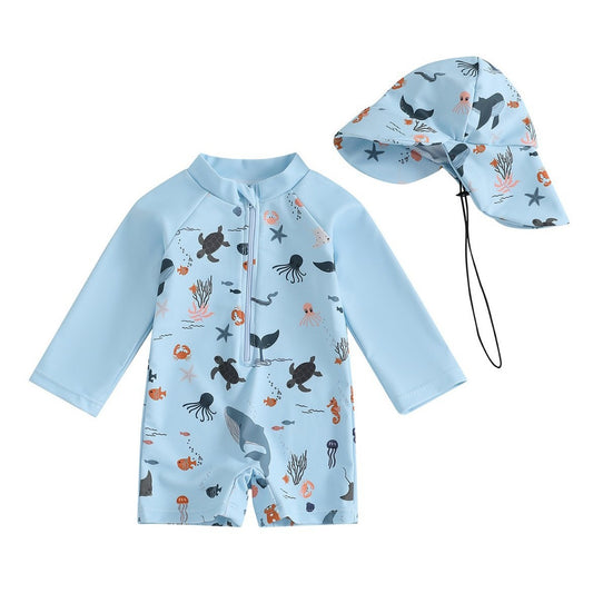 Traje de Baño Infantil con Capucha y Mangas Largas - Image 2