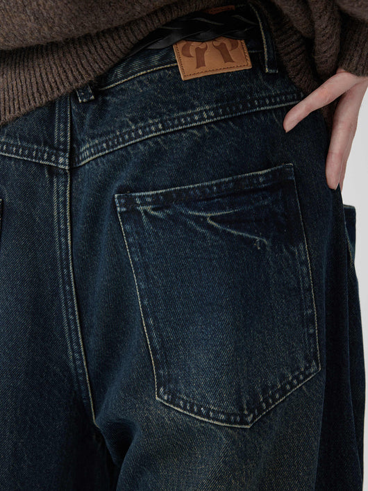Jeans Azul y Marrón Nano Water con Dobladillo sin Rematar - Image 6