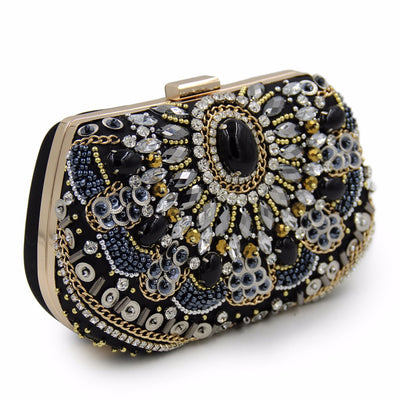 Bolso de Gala Elegante con Cristales y Diamantes Incrustados - Image 8
