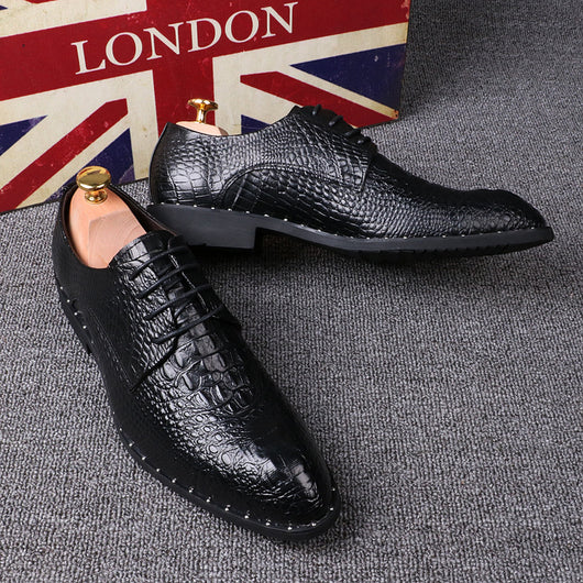 Zapatos de Vestir Ejecutivos con Patrón Punteado y Elevación de 6cm - Image 13