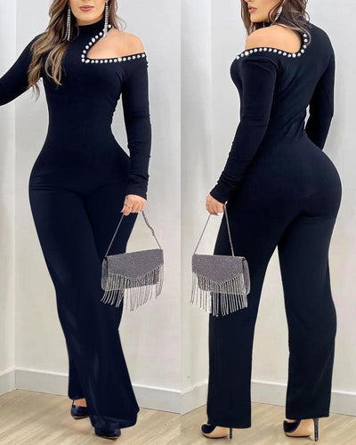 Jumpsuit Elegante con Detalles Calados y Cristales - Image 12