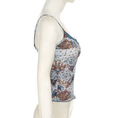 Chaleco Estampado Floral con Top de Encaje para Mujer - Image 16