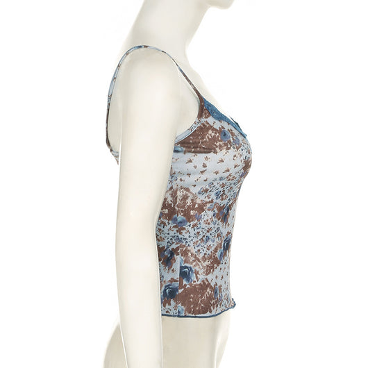 Chaleco Estampado Floral con Top de Encaje para Mujer - Image 16