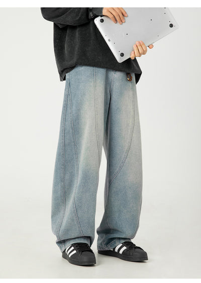Pantalones Vaqueros Anchos Lavados para Hombre - Corte Holgado Casual - Image 8