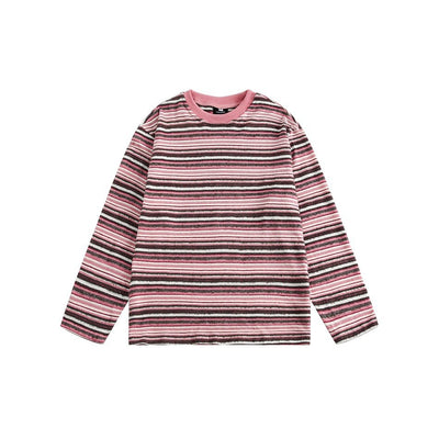 Camiseta a Rayas de Manga Larga - Sudadera Versátil para Hombre y Mujer - Image 47