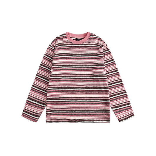 Camiseta a Rayas de Manga Larga - Sudadera Versátil para Hombre y Mujer - Image 47