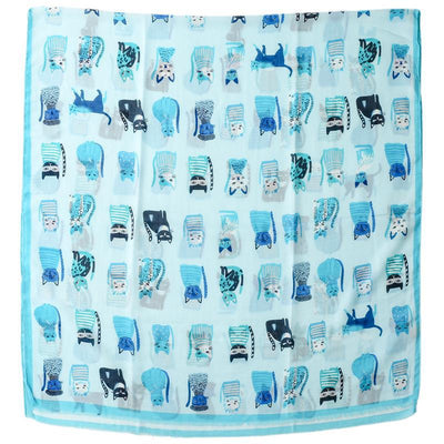 Pañuelo de Seda Estampado Paraíso Gatitos Adorables - Image 5