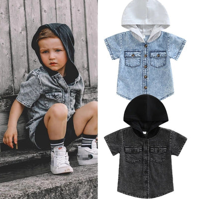 Camisa Denim con Capucha para Niño