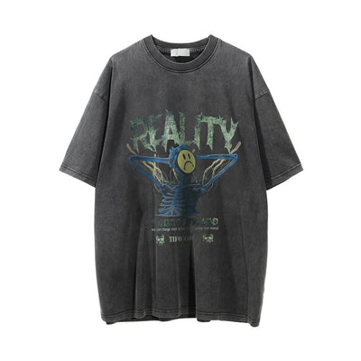 Camiseta Manga Corta con Estampado Calavera para Hombre