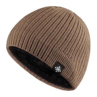 Gorro de Lana para Hombre con Etiqueta Copo de Nieve - Abrigo Reforzado para Exterior