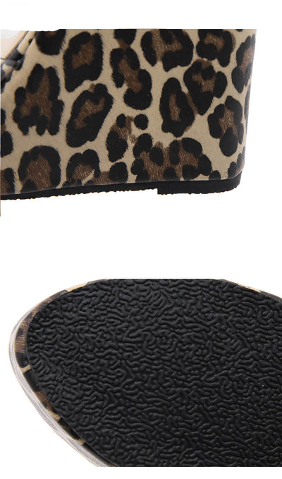 Sandalias Cuña Leopardo Transparentes de Tacón Alto para Mujer - Image 13