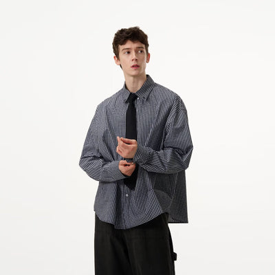 Camisa de Manga Larga a Cuadros para Hombre - Primavera y Otoño