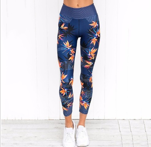 Pantalones Deportivos de Cintura Alta para Yoga - Leggings Fitness con Estampado Elástico - Image 5