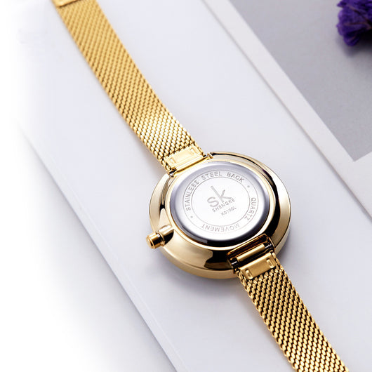 Reloj de Dama con Correa de Malla y Cristal Mineral - Image 3