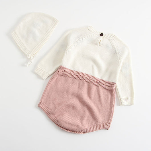Enterizo de una pieza para bebé niña con bordado triangular - Image 2