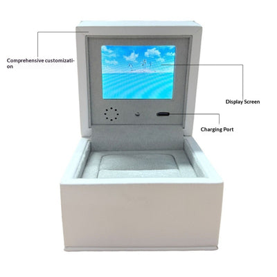 Caja de Joyería Cuadrada con Pantalla LCD de Video para Anillos - Image 2