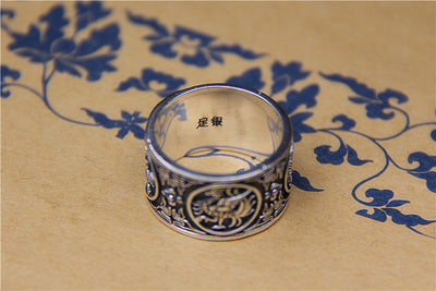 Joyería de Plata Tailandesa Dragón Azul y Tigre Blanco Estilo Antiguo Chino - Image 10