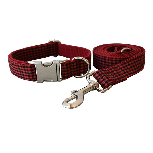 Accesorios de Algodón a Cuadros Rojo y Negro con Herrajes