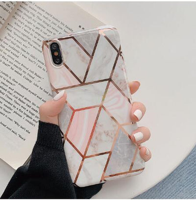Funda de Silicona Marmolada Compatible con Apple