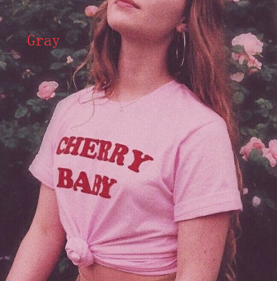 Playera Roja CHERRY BABY con Letras Digitales - Unisex Estilo Urbano - Image 2
