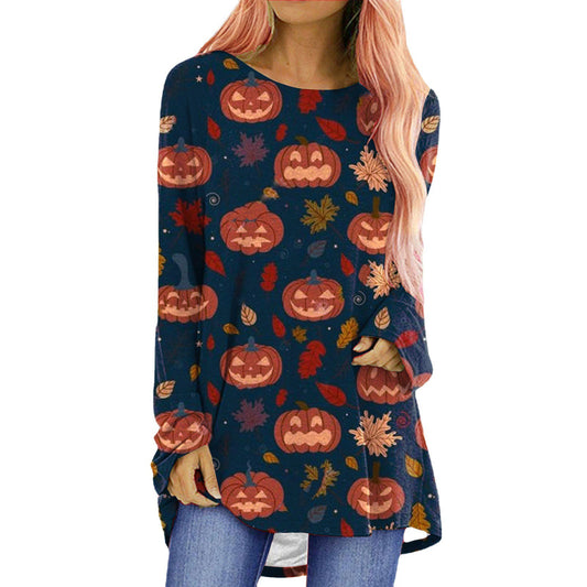 Playera Manga Larga Estampado Temática Halloween para Mujer - Image 2