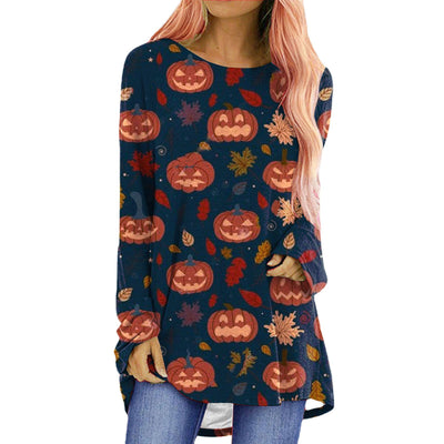 Playera Manga Larga Estampado Temática Halloween para Mujer - Image 2