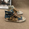 Botas Altas de Lona con Remaches Estilo Vaquero para Mujer